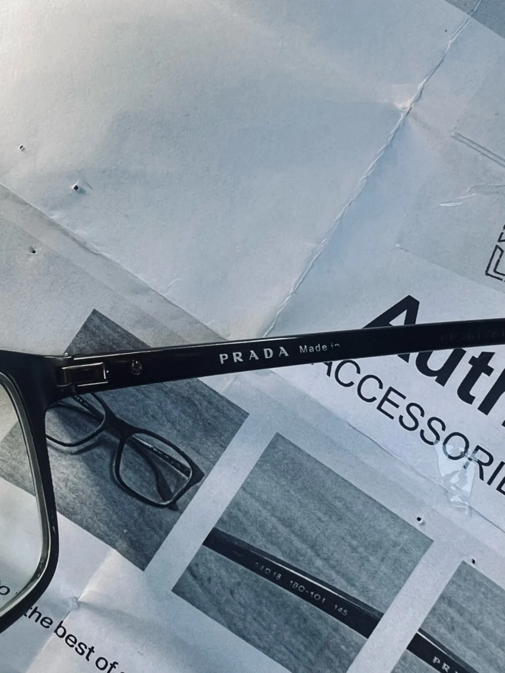 Prada Black Eyeglass Frames with Red Temple Accent - Picture 4 of 8